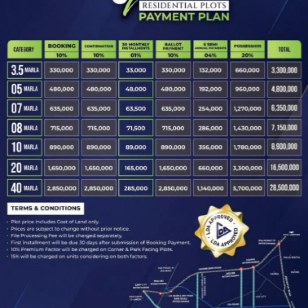 Top Location 1 Kanal Plots Available For Sale In Etihad Town Phase 3 Lahore-1