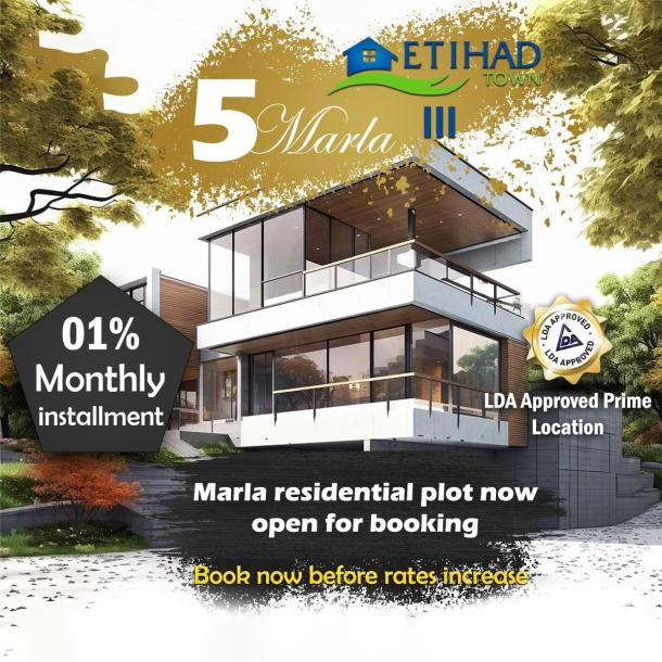 Ideal Location 5 Marla Plots Available For Sale On Installment Plan In Etihad Town Phase 3-3