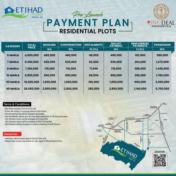 20 Marla Plots Available On Installment Plan In Etihad Town Phase 3-1