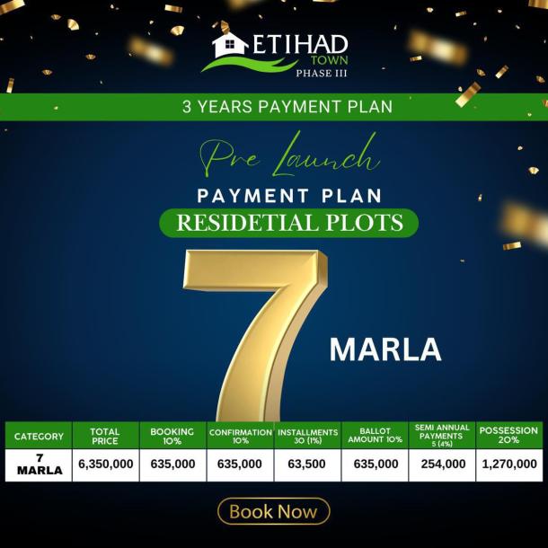 Affordable 5 Marla Plots On Installment Plan Available For Sale In Etihad Town Phase 3-2