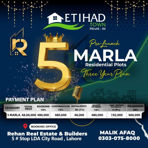 1 Kanal Plots Available For Sale In Etihad Town Phase 3 Lahore-6