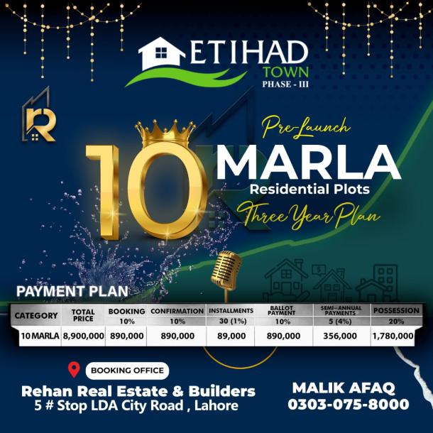 1 Kanal Plots Available For Sale In Etihad Town Phase 3 Lahore-3