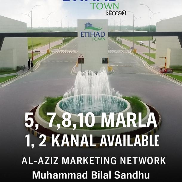 1 Kanal Plots Available For Sale In Etihad Town Phase 3 Lahore-1