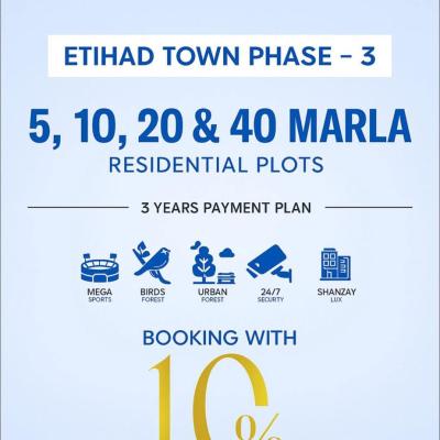 8 Marla Best Location Plots Available For Sale In Etihad Town Phase 3 Lahore