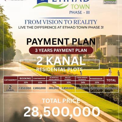 2 Kanal Plots Available For Sale In Etihad Town Phase 3 Lahore