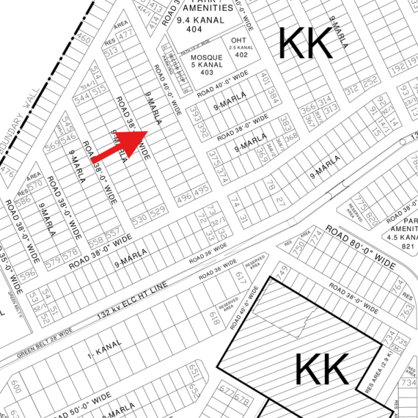 9 Marla Best Investment Plot (KK-504) Demand 2.62 Crore Close To Park And Mosque on 38 Feet Wide Road Is Available For Sale In DHA Lahore Phase 4 Block KK-1