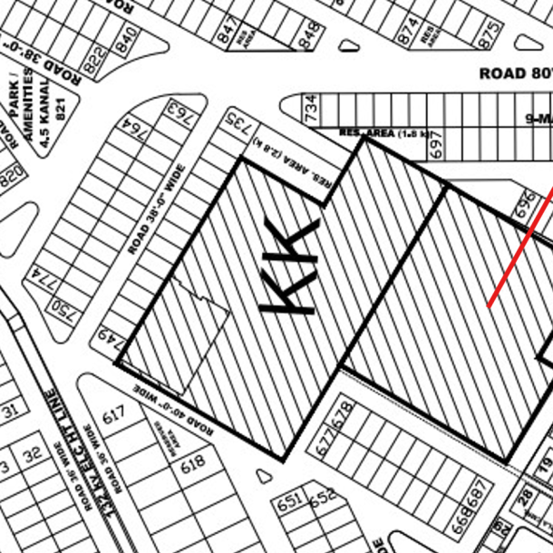 9 Marla Next Corner Plot For Sale KK - 706 Demand 220 Lac In DHA Phase 4 KK-1