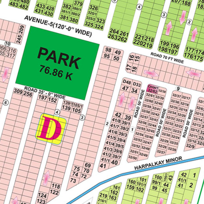 Invest in DHA 6 Block D - 2 Kanal Plot, 1250 Lacs
