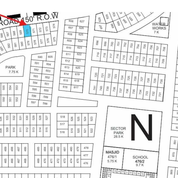 1 Kanal Residential Plot For Sale N - 570 Demand 245 Lac In DHA Phase 9 Prism-1
