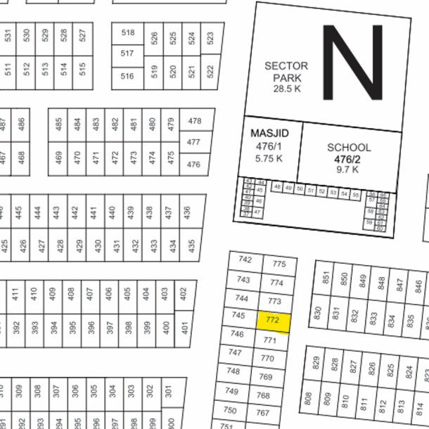 1 Kanal Residential Plot N-772 For Sale Demand 170 lac In DHA Phase 9 Prism-1