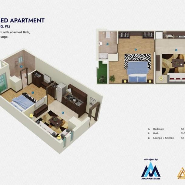 Studio Apartment for Sale in Amanah Noor Residence Lahore-10