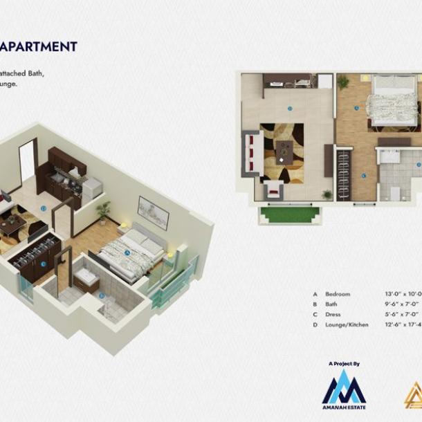 Studio Apartment for Sale in Amanah Noor Residence Lahore-12