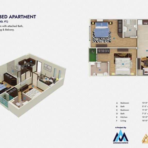 Studio Apartment for Sale in Amanah Noor Residence Lahore-13