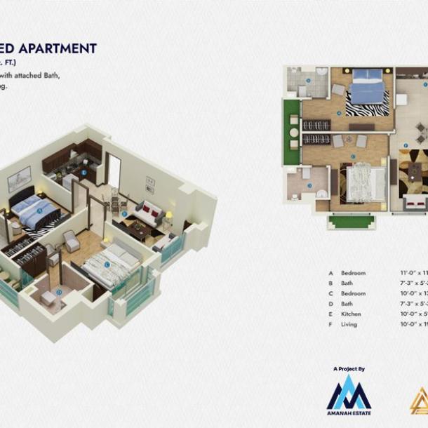 Studio Apartment for Sale in Amanah Noor Residence Lahore-14