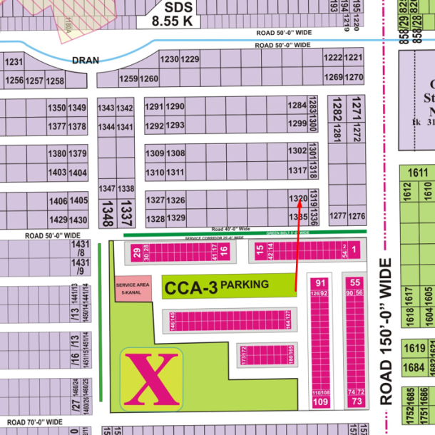 DHA Phase 7 Lahore 2 Kanal Plot for Sale at Investor Price 800 Lac Block X-1