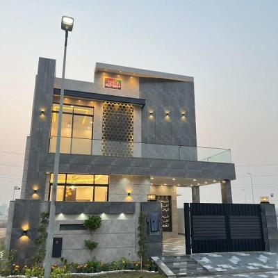 Modern elevation 9 Marla house with basement in DHA Phase 4 Lahore.
