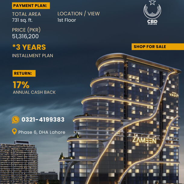 Fully Developed Shop Available for Sale in Zameen Vault Lahore DHA Phase 6-1