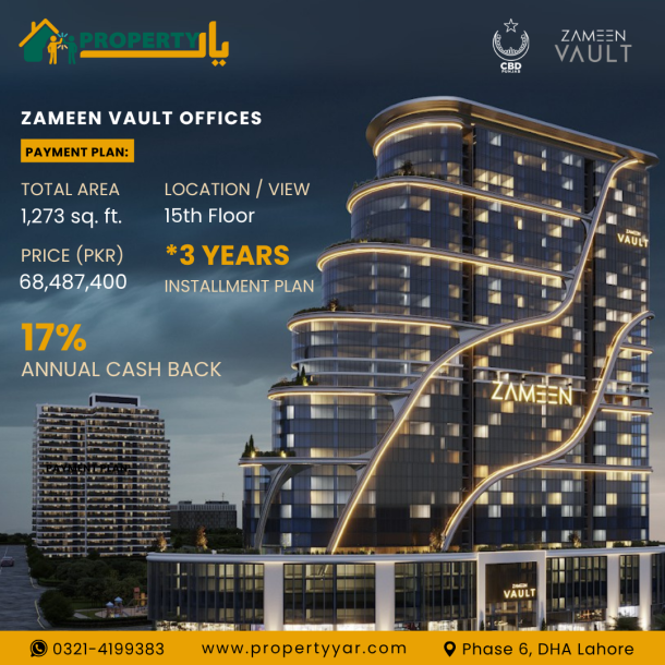 Corporate offices for sale in Zameen Vault DHA Lahore-1