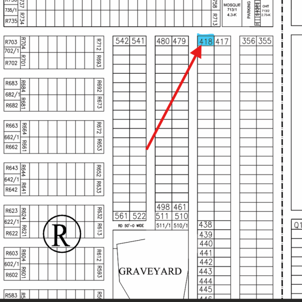 1 Kanal Residential Corner Plot For Sale R-418 Demand 545 Lac In DHA Phase 7-1