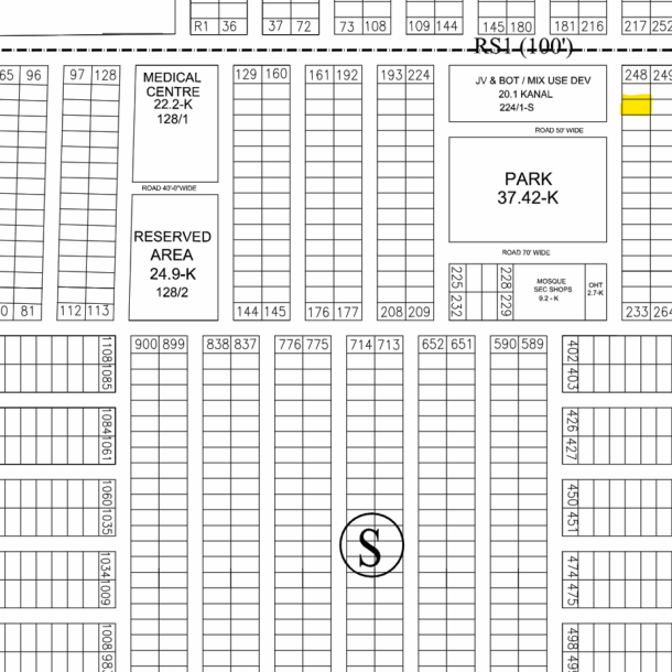 1 Kanal Plot For Sale S - 246 Demand 405 facing Park In DHA Phase 7-1