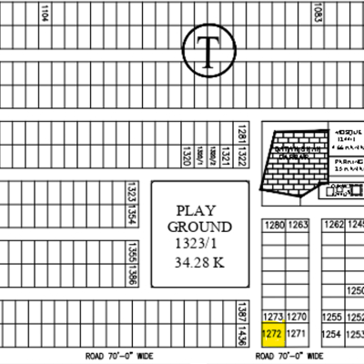 37 Marla Coner Plot T - 1272 Demand 625 Lac Near Too Park In DHA Phase 7
