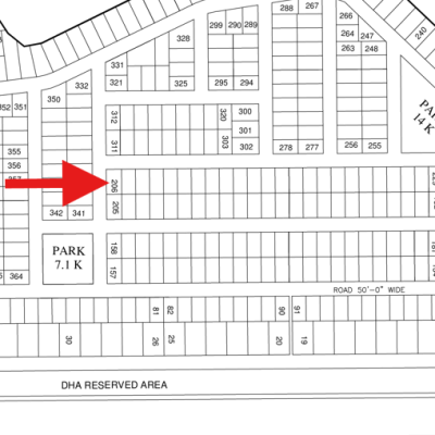 Corner 1 Kanal Plot Is Available For sale In DHA Lahore Plot No T-206
